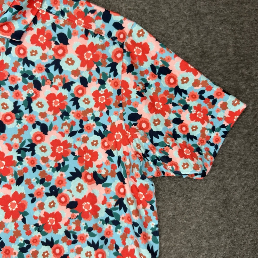 Bad Birdie USA Polo Shirt Mens XL Floral Print Golf Stretch Short Sleeve - Picture 4 of 13